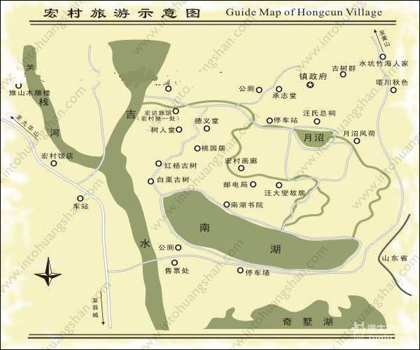 宏村旅游示意图